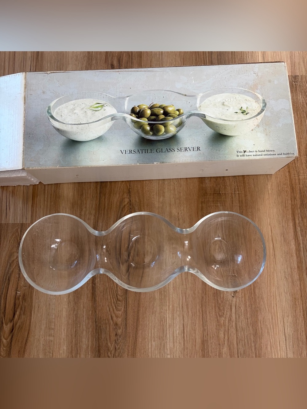 Versatile Glass Server - Clear Triple Bowl Serving Dish